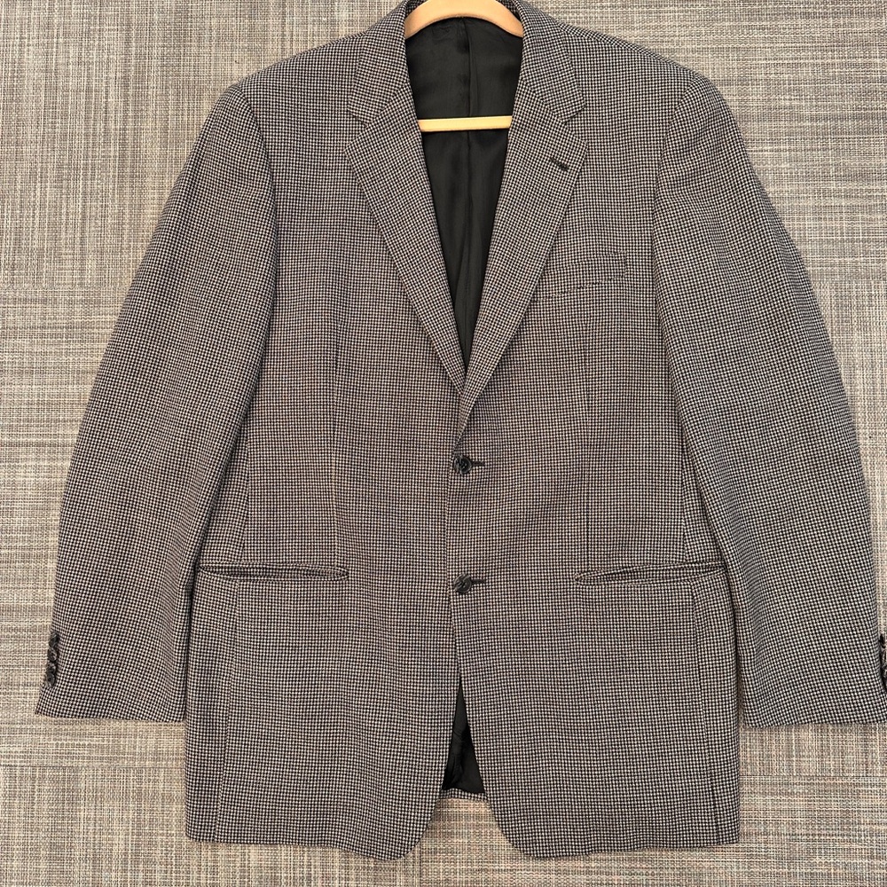 Wool silk blend 40L Men's Gray Blazer vintage Joseph abboud